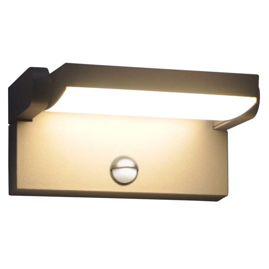 BRILAGI - Lampada da parete per esterni a LED con sensore di movimento e sensore crepuscolare ANKLE LED/12W/230V IP65 nero