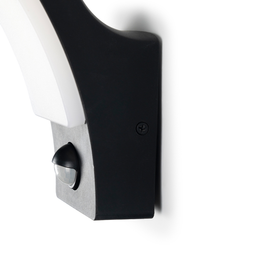 BRILAGI - Lampada da parete LED per esterni con sensore di movimento e sensore crepuscolare ARCELO LED/12W/230V IP65 nera