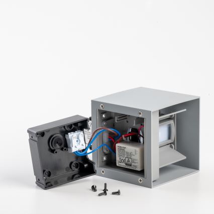 BRILAGI - Applique LED da esterno con sensore CUBE LED/6W/230V grigia IP65
