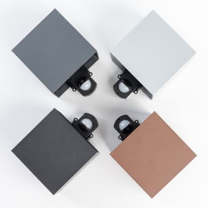 BRILAGI - Applique LED da esterno con sensore CUBE LED/6W/230V grigia IP65