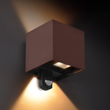 Brilagi - Applique LED da esterno con sensore CUBE LED/6W/230V marrone IP65