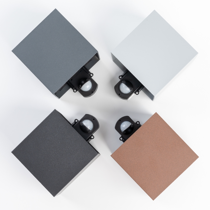 BRILAGI - Applique LED da esterno con sensore CUBE LED/6W/230V marrone IP65
