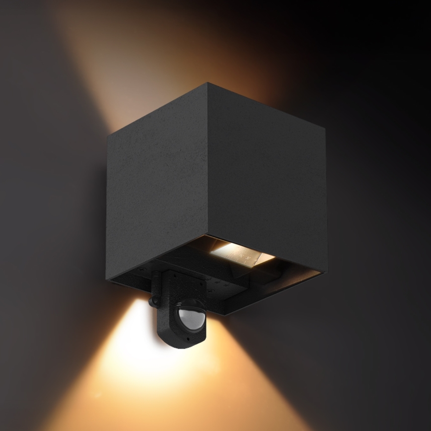 Brilagi - Applique LED da esterno con sensore CUBE LED/6W/230V nera IP65