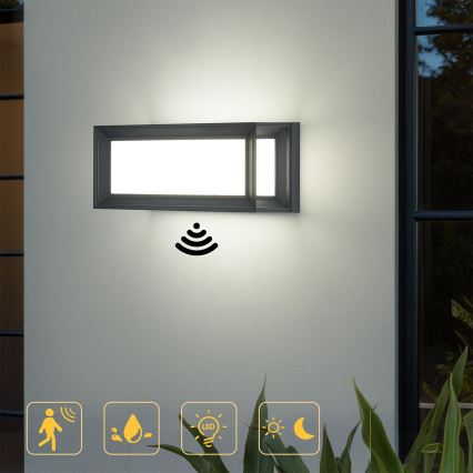 Brilagi - Applique da esterno con sensore PARKER LED/12W/230V antracite IP44