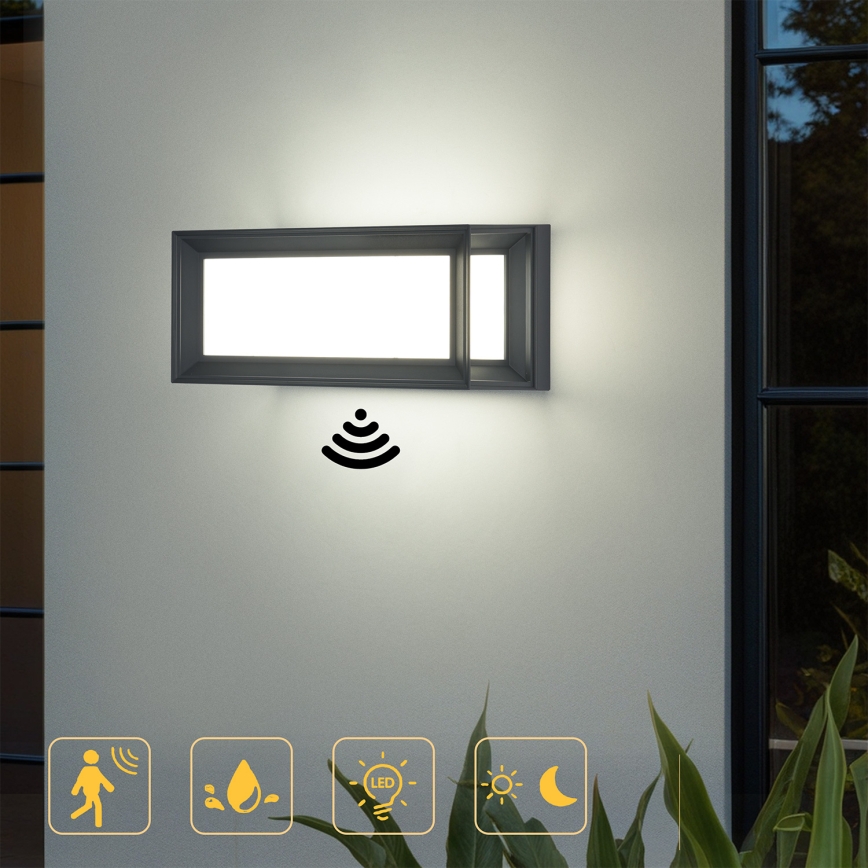 Brilagi - Applique da esterno con sensore PARKER LED/12W/230V antracite IP44