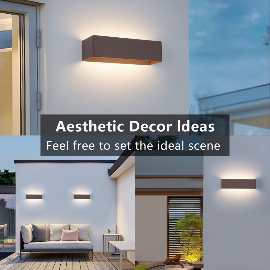 Brilagi - Applique LED da esterno DONNANI LED/12W/230V marrone IP44
