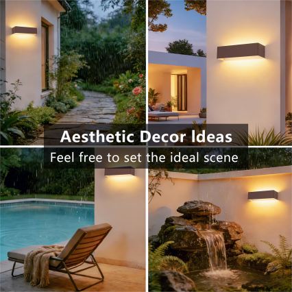 Brilagi - Applique LED da esterno DONNANI LED/12W/230V marrone IP44