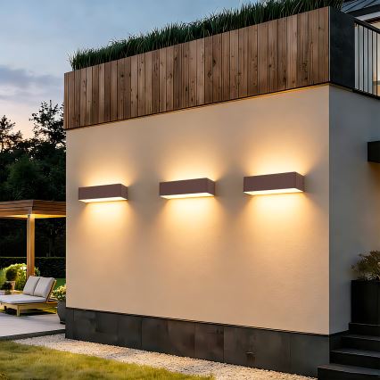 Brilagi - Applique LED da esterno DONNANI LED/12W/230V marrone IP44
