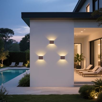 Brilagi - Applique LED da esterno DONNANI LED/5W/230V marrone IP44