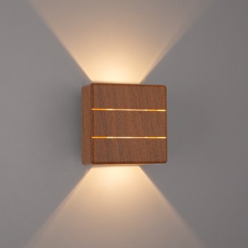 Brilagi - Applique LED da esterno DOUBLERAY LINE LED/6W/230V, finitura effetto legno, IP54