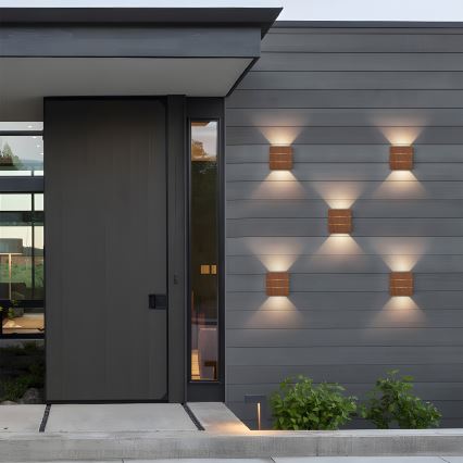 Brilagi - Applique LED da esterno DOUBLERAY LINE LED/6W/230V, finitura effetto legno, IP54