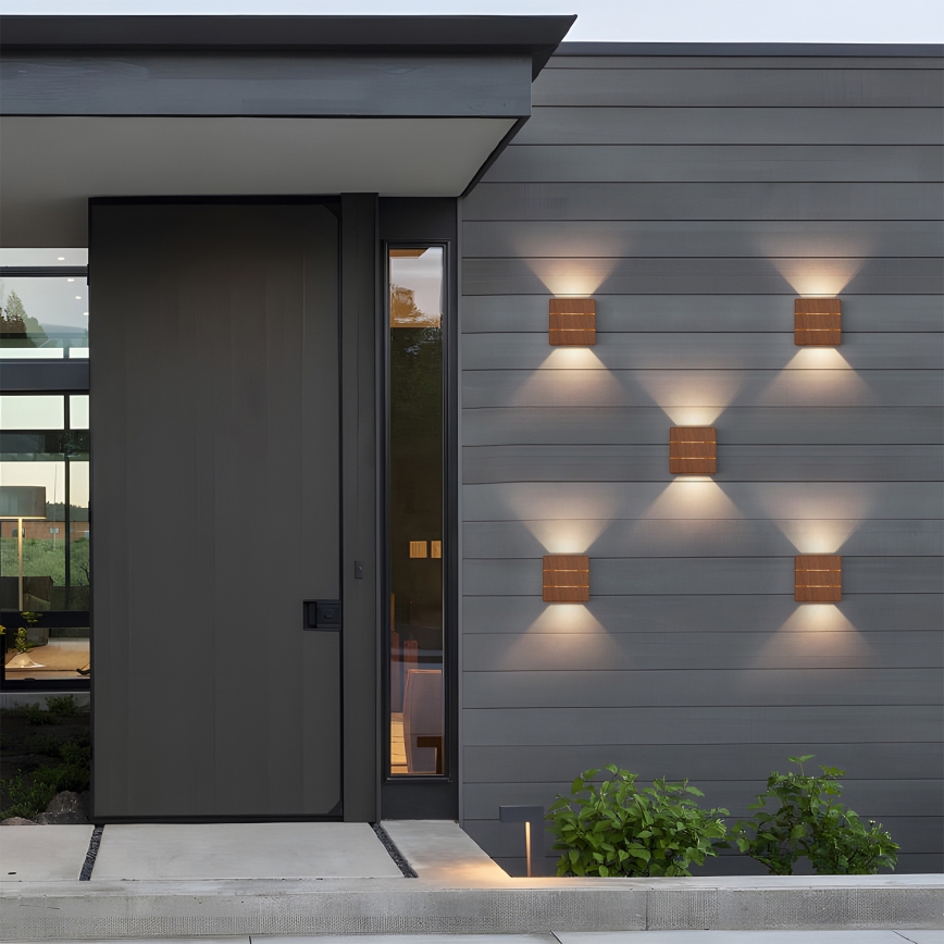 Brilagi - Applique LED da esterno DOUBLERAY LINE LED/6W/230V, finitura effetto legno, IP54