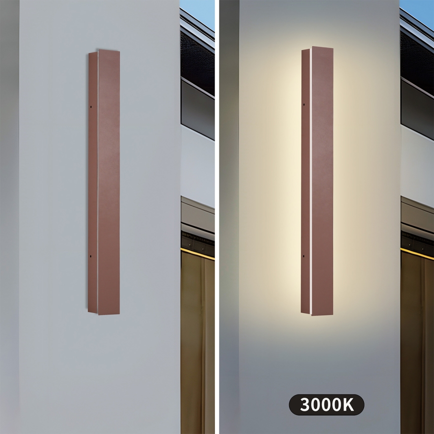 Brilagi - Applique da parete per esterni LINEAR LED, 12W, 230V, 3000K, IP65, 50 cm, marrone, CRI 90