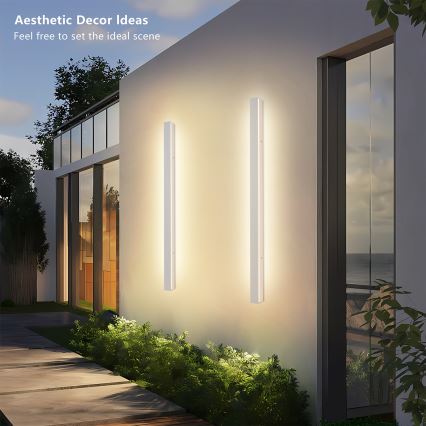 Brilagi - Applique da esterno LINEAR LED, 22 W, 230 V, 3000 K, IP65, 100 cm, bianco, CRI 90