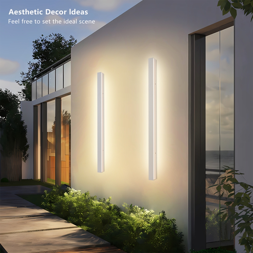 Brilagi - Applique da esterno LINEAR LED, 22 W, 230 V, 3000 K, IP65, 100 cm, bianco, CRI 90