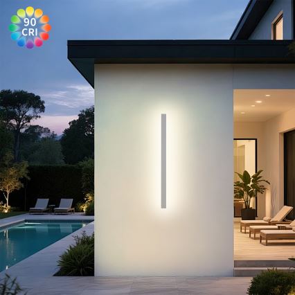 Brilagi - Applique da esterno LINEAR LED, 22 W, 230 V, 3000 K, IP65, 100 cm, bianco, CRI 90