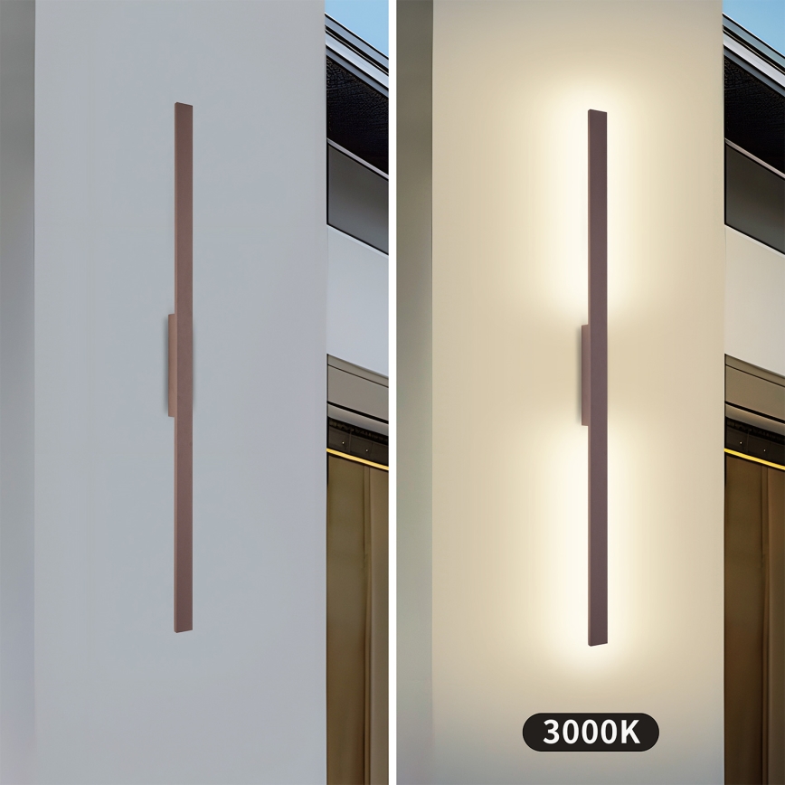 Brilagi - Applique da esterno LUNA LED/24W/230V 3000K IP65 100 cm marrone CRI 90