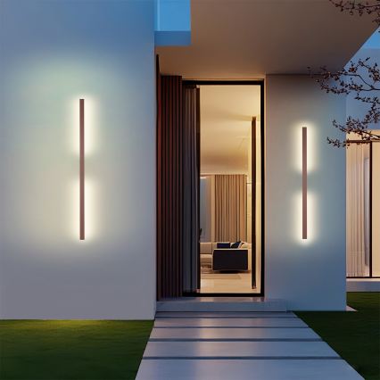 Brilagi - Applique da esterno LUNA LED/24W/230V 3000K IP65 100 cm marrone CRI 90