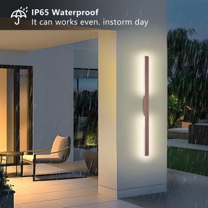 Brilagi - Applique da esterno LUNA LED/24W/230V 3000K IP65 100 cm marrone CRI 90
