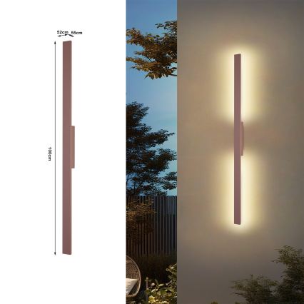 Brilagi - Applique da esterno LUNA LED/24W/230V 3000K IP65 100 cm marrone CRI 90