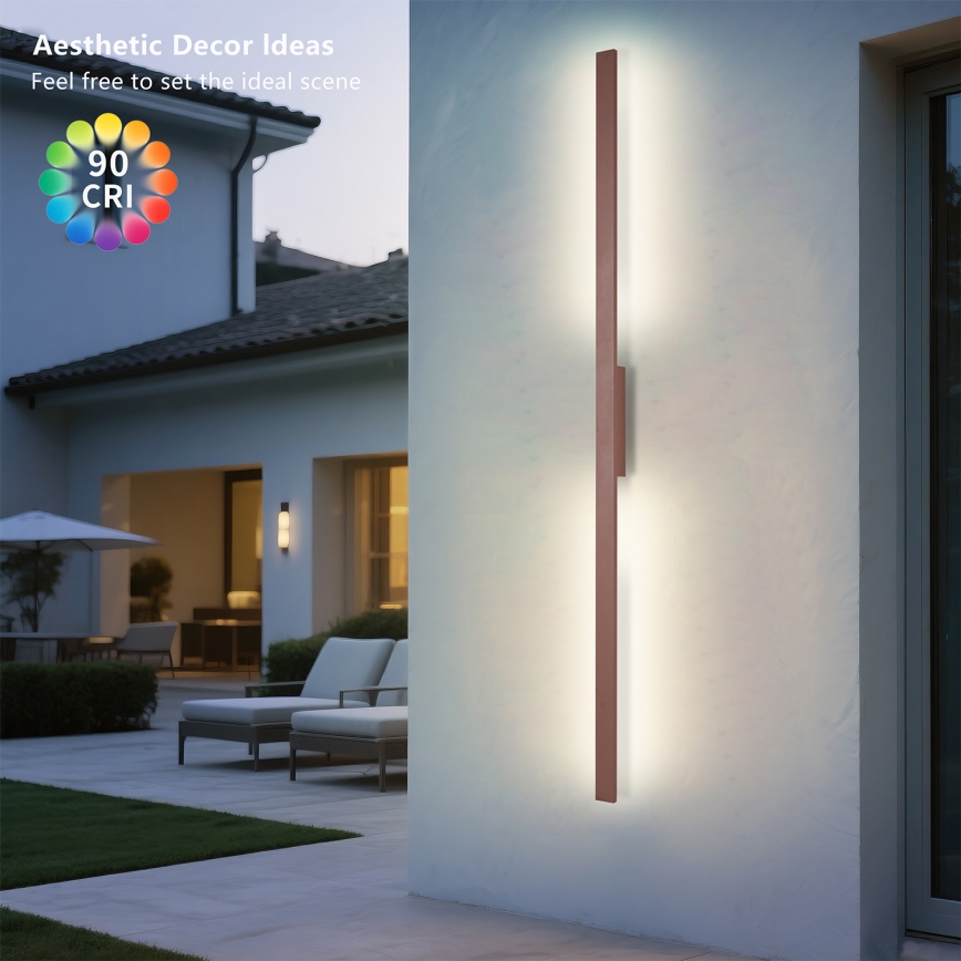 Brilagi - Applique da esterno LED LUNA LED/30W/230V 3000K IP65 150 cm marrone CRI 90