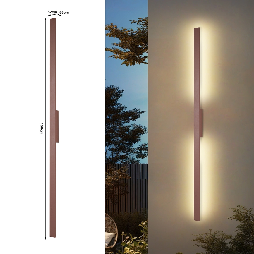 Brilagi - Applique da esterno LED LUNA LED/30W/230V 3000K IP65 150 cm marrone CRI 90