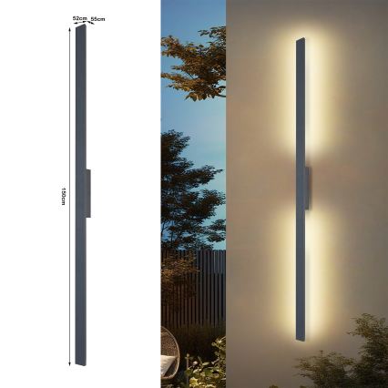 Brilagi - Lampada da parete per esterni LUNA LED/30W/230V 4000K IP65 150 cm antracite CRI 90