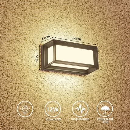 Brilagi - Applique da esterno LED PARKER LED/12W/230V 3000/4500/6000K antracite IP44