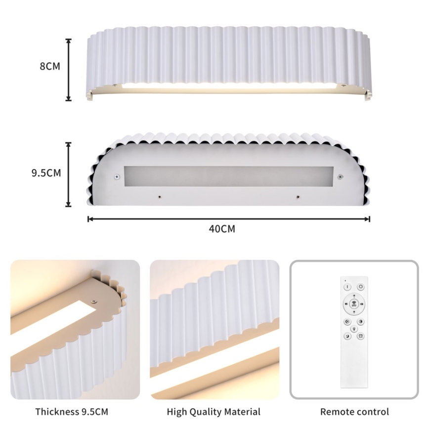 Brilagi - Applique a LED dimmerabile FALCON MODERN LED/14W/230V 3000-6000K 40 cm bianco + telecomando