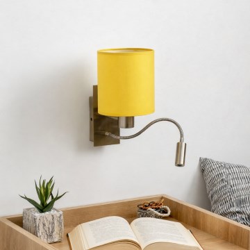 Brilagi - Applique LED flessibile NUBILA 1xE27/25W/230V + LED/3W ottone/giallo