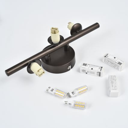Brilagi - Applique LED MILLA 3xG9/3W/230V marrone/marrone fumé