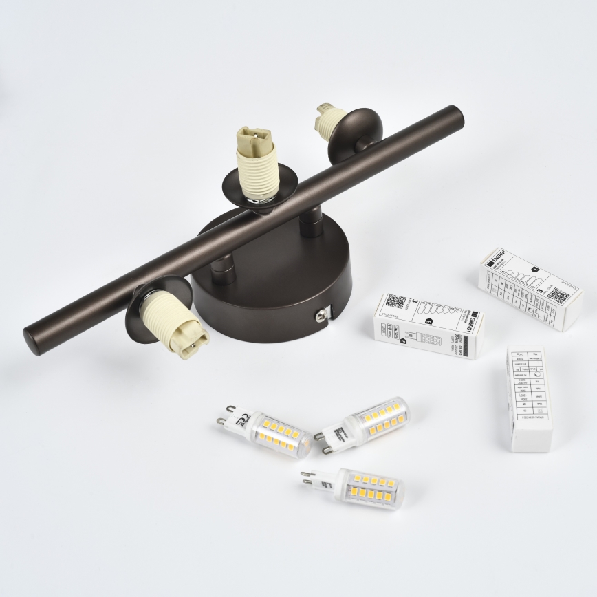 Brilagi - Applique LED MILLA 3xG9/3W/230V marrone/marrone fumé