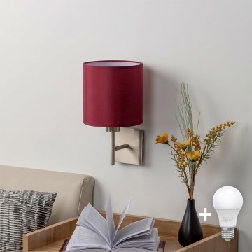 BRILAGI - Applique LED NUBILA 1xE27/60W/230V cromo opaco/rosso pompeiano