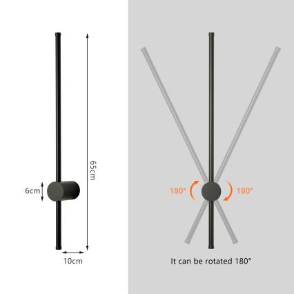 Brilagi - Applique da esterno LED AURA LED/12W/230V 4000K IP54 65 cm, nero
