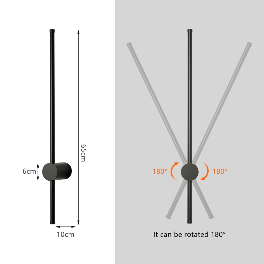 Brilagi - Applique da esterno LED AURA LED/12W/230V 4000K IP54 65 cm, nero