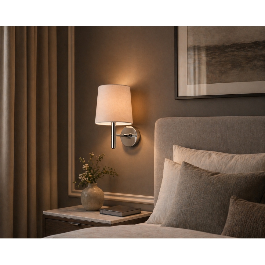 Brilagi - Applique MONTE 1xE27/15W/230V beige/cromo lucido