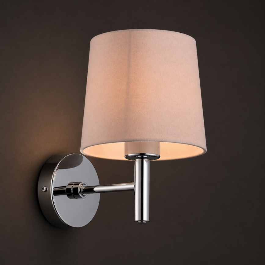Brilagi - Applique MONTE 1xE27/15W/230V beige/cromo lucido