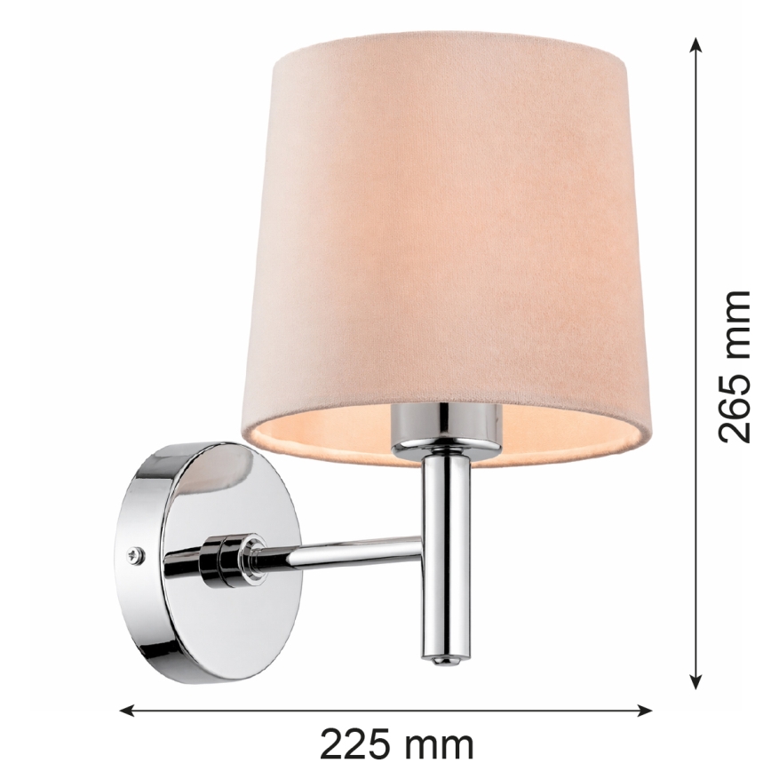 Brilagi - Applique MONTE 1xE27/15W/230V beige/cromo lucido