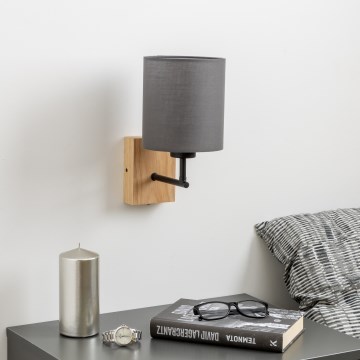 Brilagi - Applique NUBILA WOOD 1xE27/25W/230V quercia/antracite