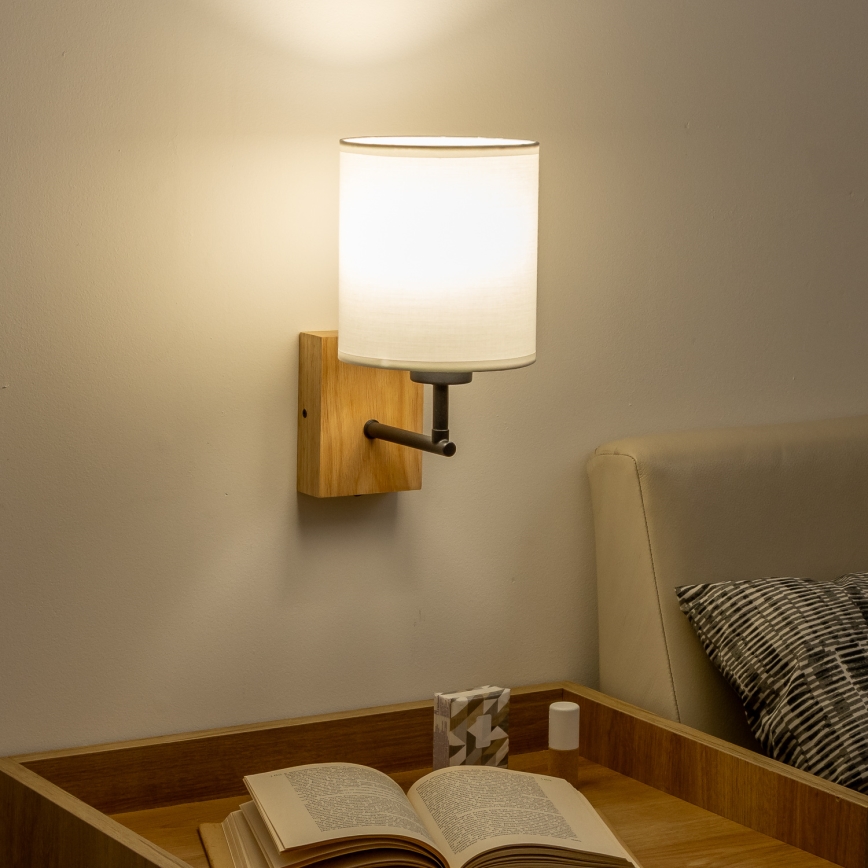 Brilagi - Applique NUBILA WOOD 1xE27/25W/230V quercia/bianco