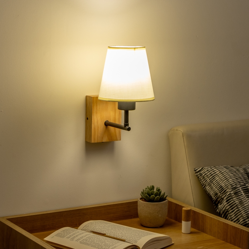 Brilagi - Applique NUBILA WOOD 1xE27/25W/230V quercia/color crema