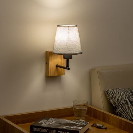 Brilagi - Applique NUBILA WOOD 1xE27/25W/230V quercia/grigio