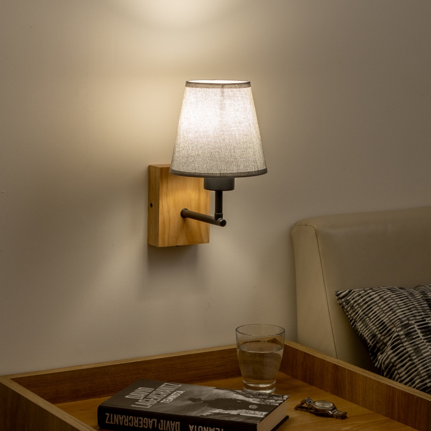 Brilagi - Applique NUBILA WOOD 1xE27/25W/230V quercia/grigio