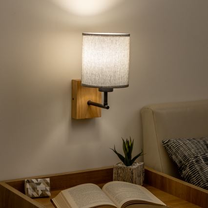Brilagi - Applique NUBILA WOOD 1xE27/25W/230V quercia/grigio