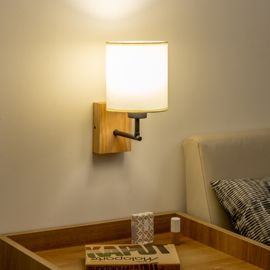 Brilagi - Applique NUBILA WOOD 1xE27/25W/230V quercia/nero/color crema