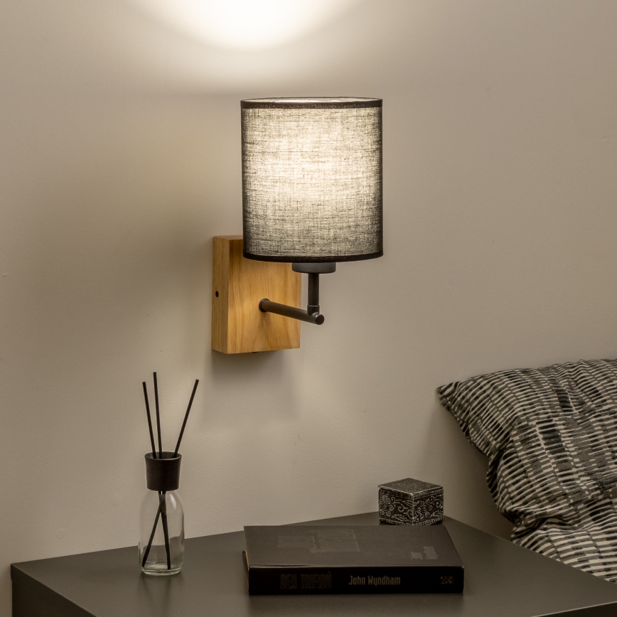 Brilagi - Applique NUBILA WOOD 1xE27/25W/230V quercia/nero