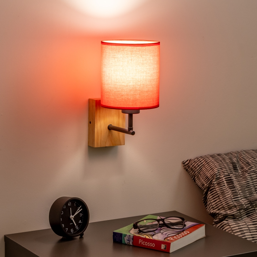 Brilagi - Applique NUBILA WOOD 1xE27/25W/230V quercia/rosso