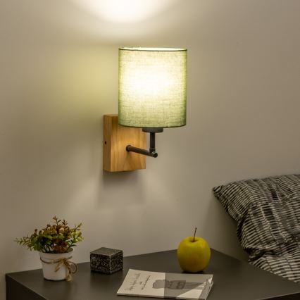 Brilagi - Applique NUBILA WOOD 1xE27/25W/230V quercia/verde