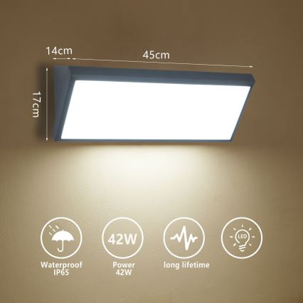 Brilagi - Applique da esterno LED TRIANGLE LED/42W/230V 3000/4000/6500K 45 cm antracite IP65