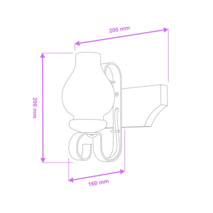 Brilagi - Applique QUEEN 1xE14/40W/230V faggio